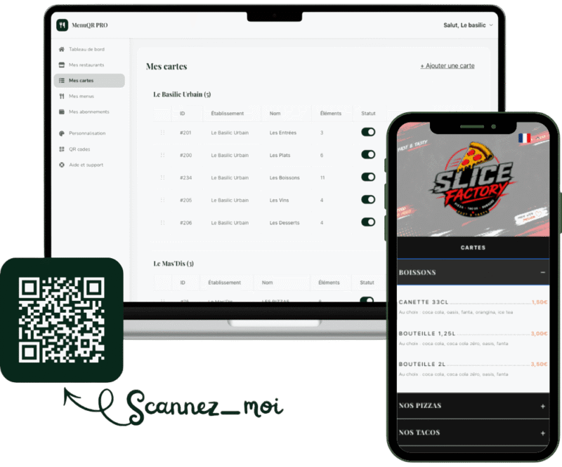 Créez un menu QR code pour kebab